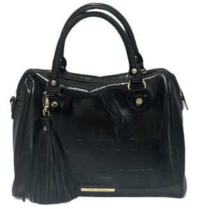 Steve Madden Speedy Satchel Top Handle Handbag Patent-like Casual Solid Tassel‎